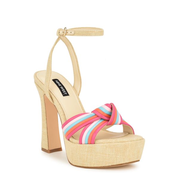 Irna Platform Ankle Strap Knotted Sandals - Image 2