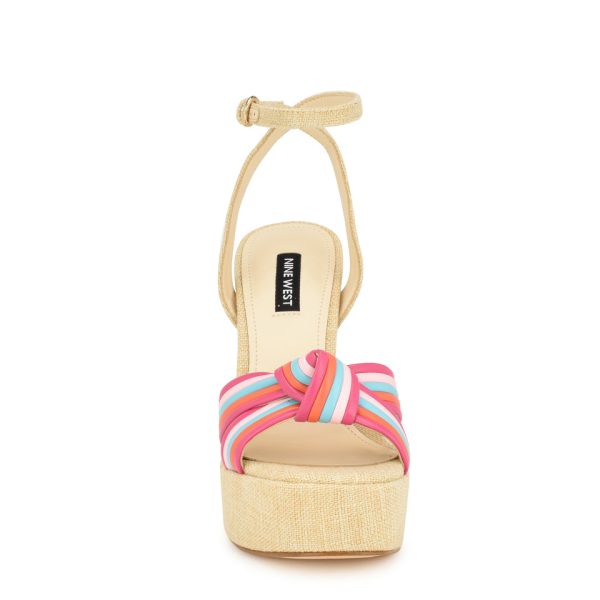 Irna Platform Ankle Strap Knotted Sandals - Image 3