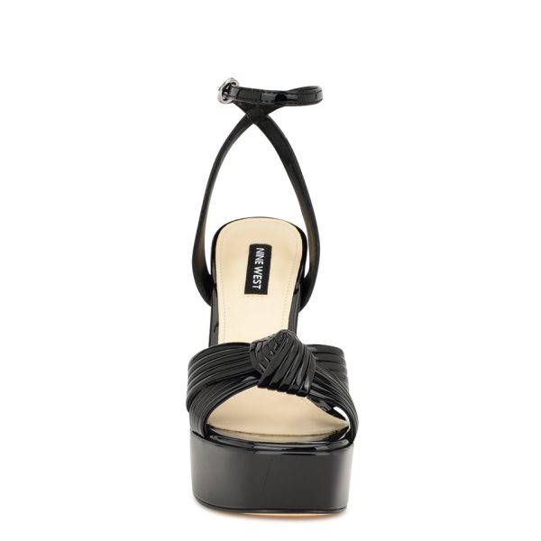 Irna Platform Ankle Strap Knotted Sandals - Image 3