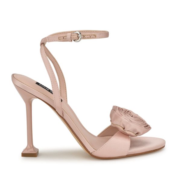 Neve Rosette Ankle Strap Sandals