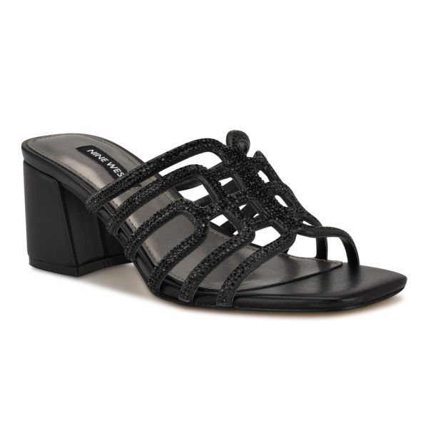 Grassa Block Heel Embellished Sandals - Image 2