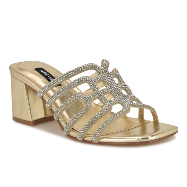 Grassa Block Heel Embellished Sandals - Image 2
